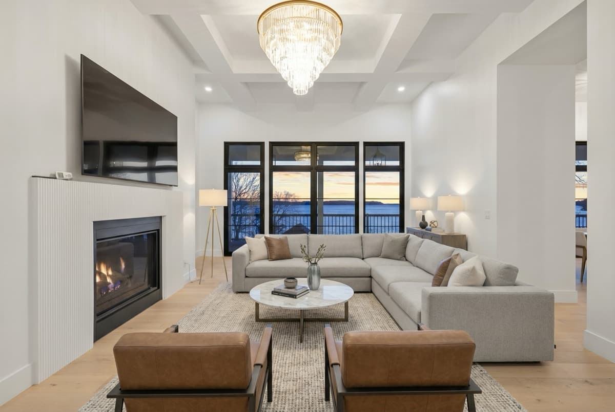 Lakefront Sunset Living